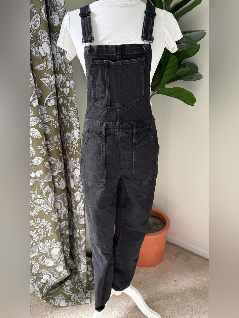 Madewell Washed Black Denim Overalls